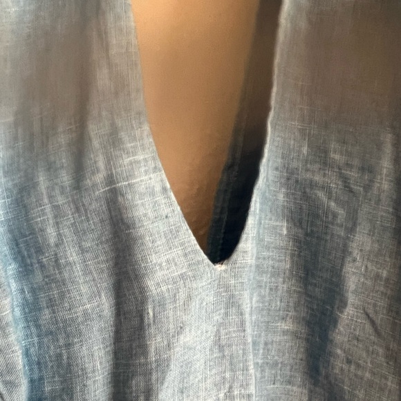 NWT $538 120% Lino Italy design Blue Harbor Sleeveless Maxi Dress Size 40 Bow - Picture 11 of 14